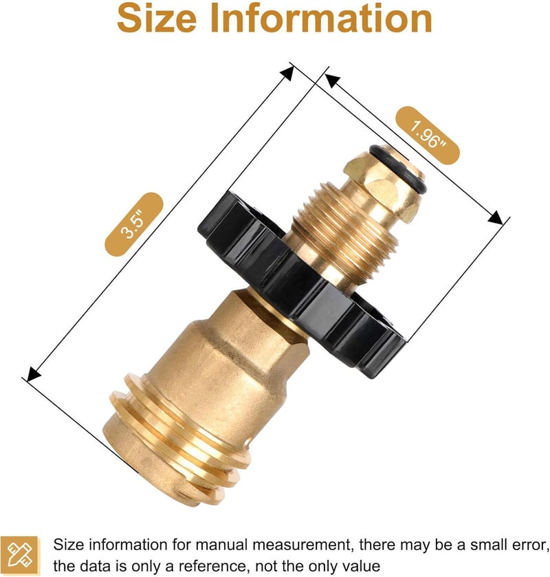 Aekops 100lb Propane Tank Adapter, Universal Fit POL Propane Tank Adapter Converts POL to QCC1, LP Tank Adapter Old to New Connection Type, Solid Brass - Image 5